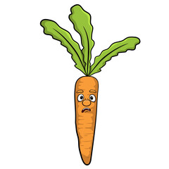 cartoon carrot surprised.Isolated on a white background stock illustration emoji