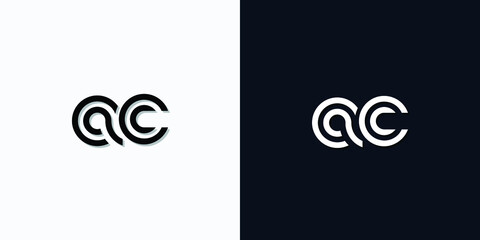 Modern Abstract Initial letter AC logo. This icon incorporate with two abstract typeface in the creative way.It will be suitable for which company or brand name start those initial.