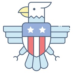 Obraz premium Eagle symbol, United state independence day related icon