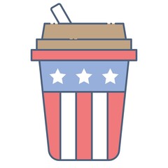 Take away coffee, United state independence day related icon