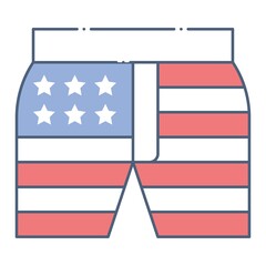 Shorts, United state independence day related icon