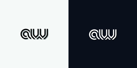 Modern Abstract Initial letter AW logo. This icon incorporate with two abstract typeface in the creative way.It will be suitable for which company or brand name start those initial.