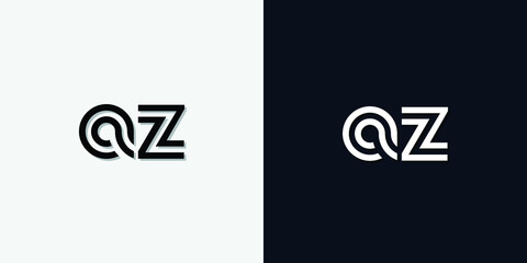 Modern Abstract Initial letter AZ logo. This icon incorporate with two abstract typeface in the creative way.It will be suitable for which company or brand name start those initial.