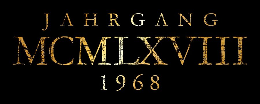 Jahrgang MCMLXVIII 1968 Römisch (Vintage Gold)