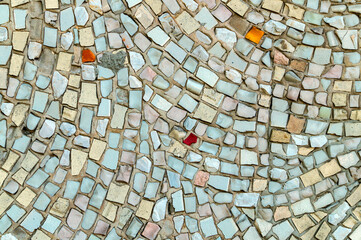 Texture of old ceramic mosaic