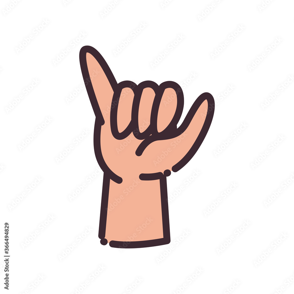 Poster drink gesture with hand line and fill style icon vector design