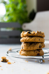 Homemade cookies on a kitchen counter.