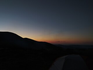 sunset in the mountains