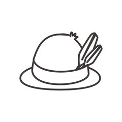 hat with feathers line style icon vector design