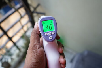 Close up of a infrared thermometer