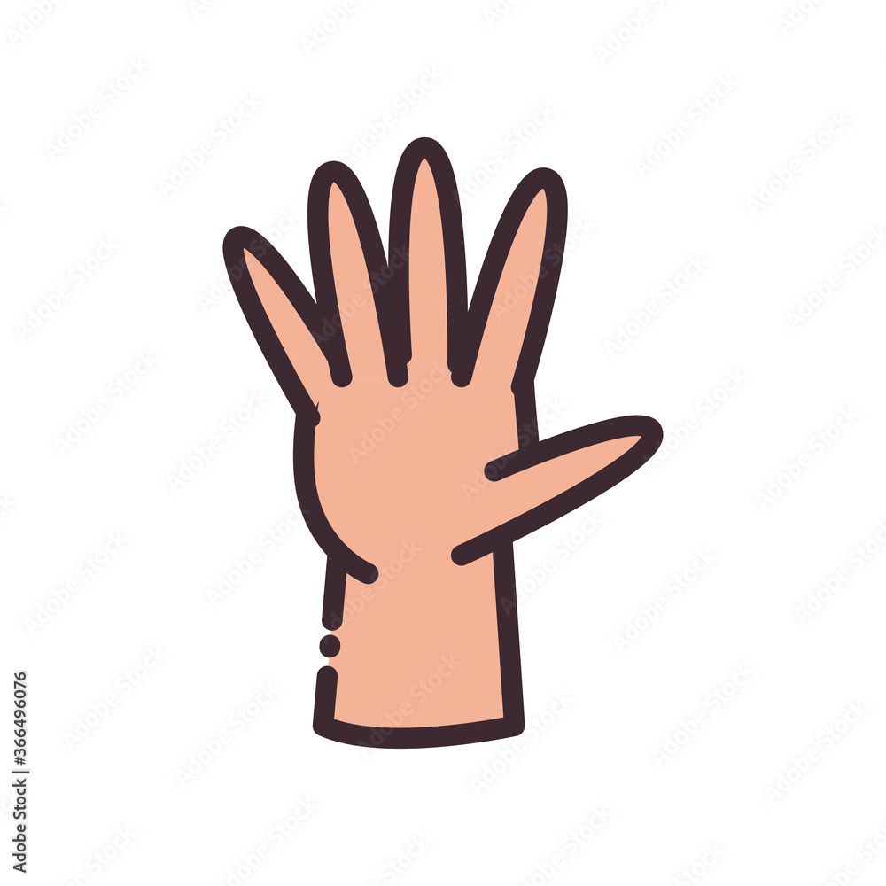 Poster open gesture with hand line and fill style icon vector design