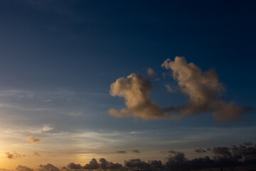 sunset in the clouds in Karachi Pakistan