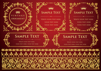 Vintage ornament set. frames or borders.