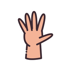 open gesture with hand line and fill style icon vector design