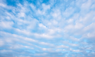 Naklejka na ściany i meble White spindrift clouds in the blue sky.