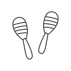 maracas instrument line style icon vector design