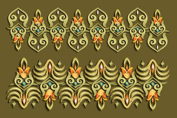 Fototapeta premium Modern vector volumetric floral stripe background