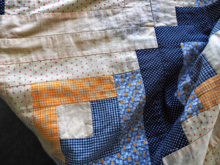 Colorful textile handmade Patchwork quilt