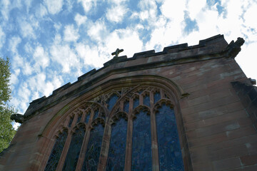 Detail of the old church of Edgbaston in Birmingham, UK 