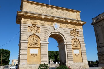Fototapeta na wymiar The Porte du Peyrou, triumphal arch in Montpellier, France