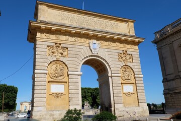 Fototapeta na wymiar The Porte du Peyrou, triumphal arch in Montpellier, France
