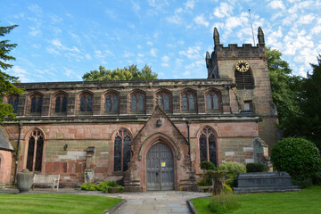Fototapeta na wymiar Detail of the old church of Edgbaston in Birmingham, UK 