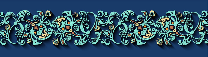 Modern vector volumetric floral stripe background.