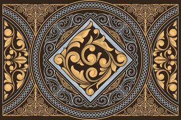 Decorative ornate retro design card