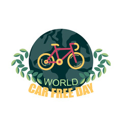 World car free day symbol vector design on white background