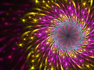 Fototapeta premium Abstract design made of fractal textures and lights on the subject of design, science and technology