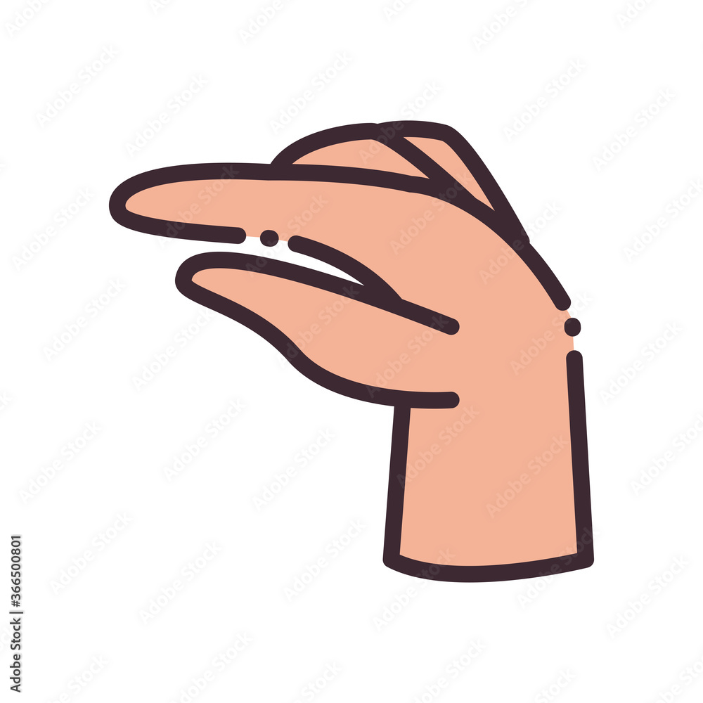 Poster gesture with hand line and fill style icon vector design