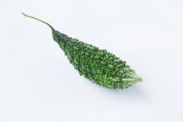 Fresh bitter melon on the white background
