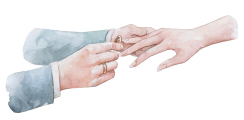 married couple exchanging with rings