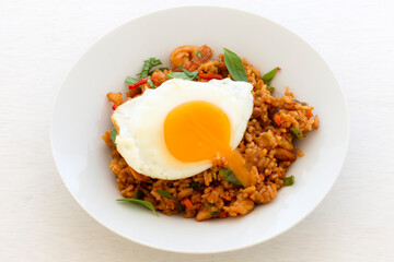 Nasi Goreng with fried egg and shrimp