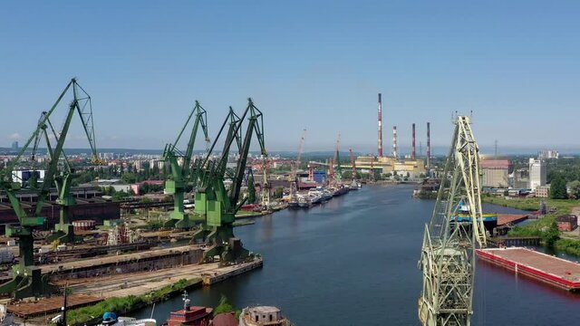 Gdańsk Shipyard - building yachts, a historical place for Poland  - shipbuilding industry ship building,