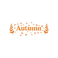 Fototapeta na wymiar Autumn text design template vector isolated illustration