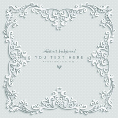 Vector abstract ornamental nature vintage frame.