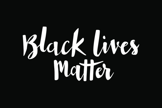 Black Lives Matter hanwritten banner vector isolated on black background