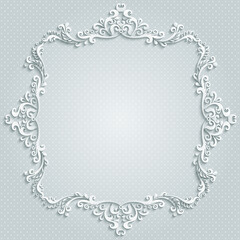 Vector abstract ornamental nature vintage frame.