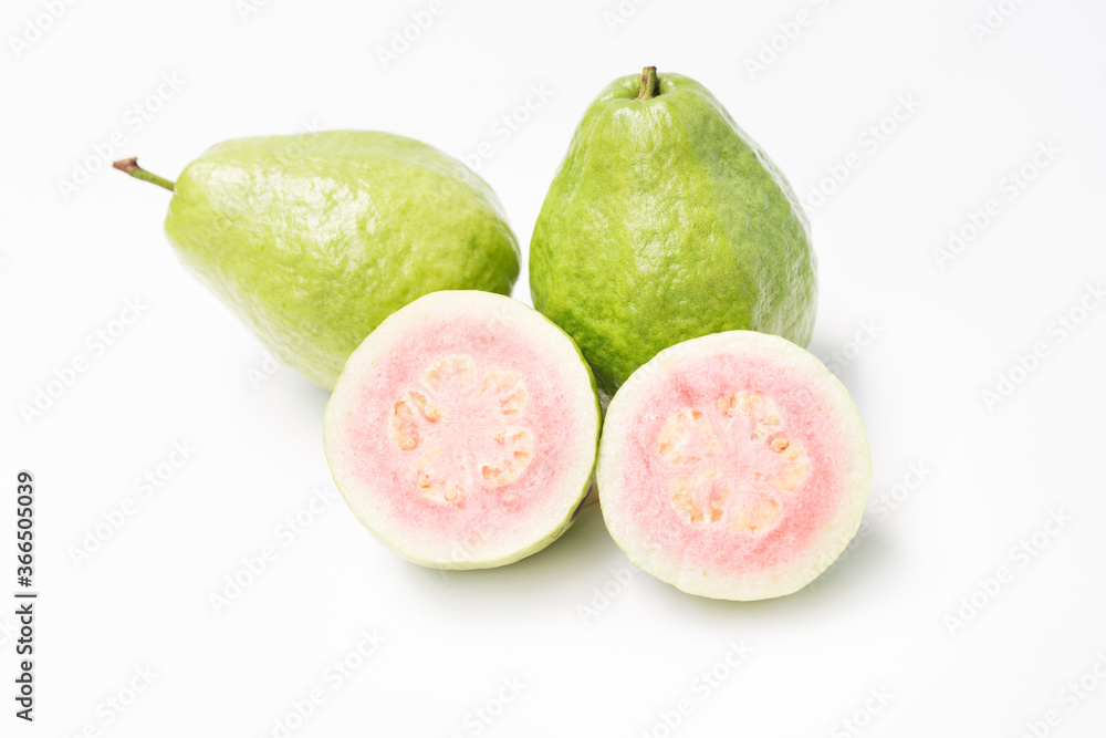 Wall mural Fresh guava on the white background