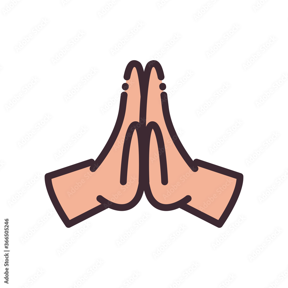 Aufkleber gesture with hand line and fill style icon vector design