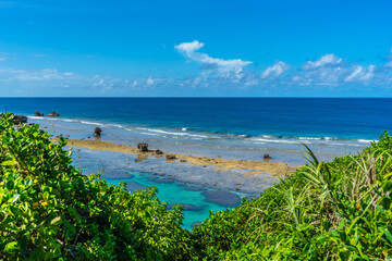 沖縄　宮古島、東平安名崎の風景