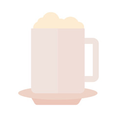 coffee mug with foam drink flat style icon