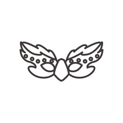 brazil garotas mask line style icon vector design