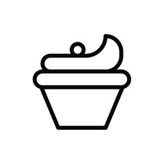 cupcake icon vector illustration outline style. food icon set.
