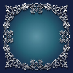 Vector abstract ornamental nature vintage frame.