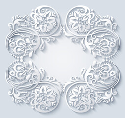 Abstract vector ornamental nature vintage frame.