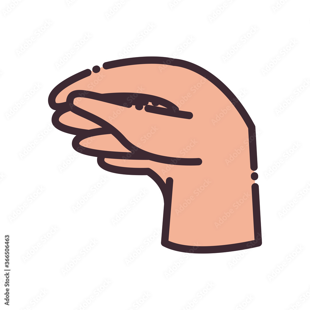 Poster gesture with hand line and fill style icon vector design