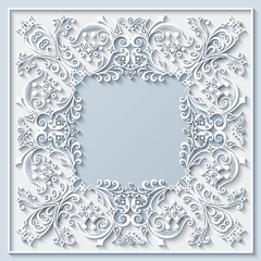 Abstract vector ornamental nature vintage frame.