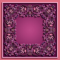 Abstract vector ornamental nature color vintage frame.
